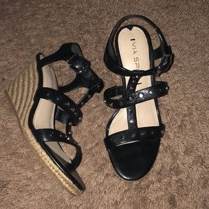 Like NEW Via Spiga espadrille Black wedge sandals